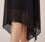 Chiffon Blouson Midi Dress With Flutter Sleeves In Black 3