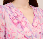 Floral-Printed Chiffon Short Dress In Pink Multi 3