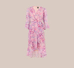 Floral-Printed Chiffon Short Dress In Pink Multi 7