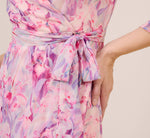 Floral-Printed Chiffon Short Dress In Pink Multi 5