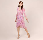 Floral-Printed Chiffon Short Dress In Pink Multi 2