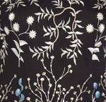 Embroidered Three Quarter Sleeve Short Sheath Dress With Bell Sleeves In Blue Multi 3