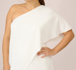 Plus Size Flutter One Shoulder Jumpsuit In Ivory 4
