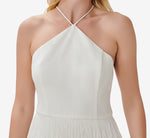Fringe-Trim Short Sheath Cocktail Halter Dress In Ivory 3