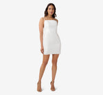 Sequined Sheath Short Cocktail Dress In Ivory 1
