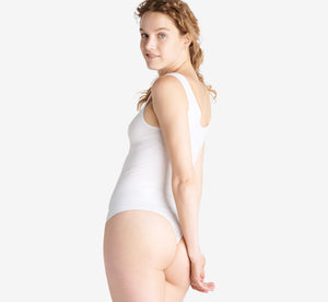 Ruby Cotton Shaping Thong Back Bodysuit In White