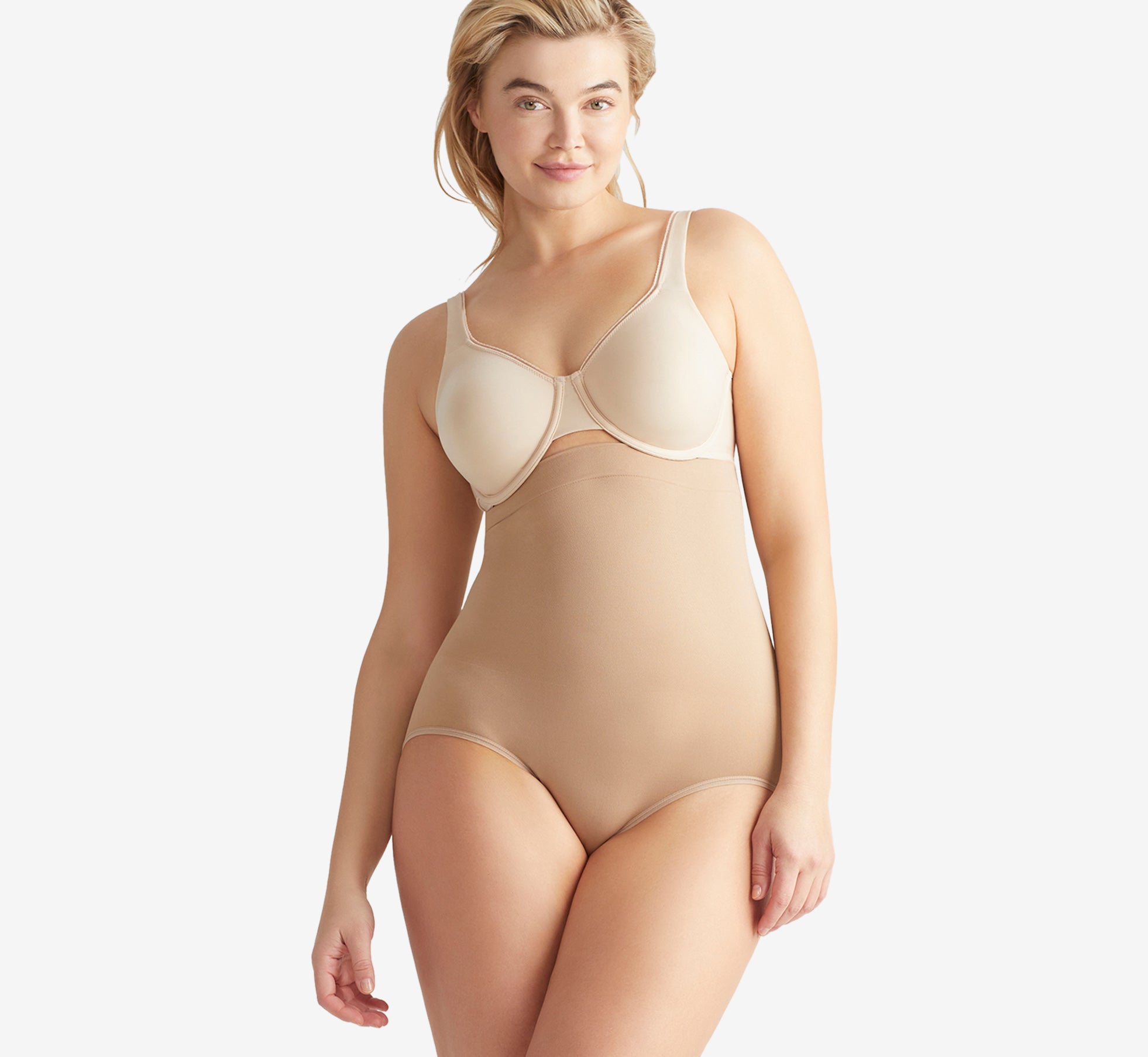 High Waisted Shaping Brief In Almond